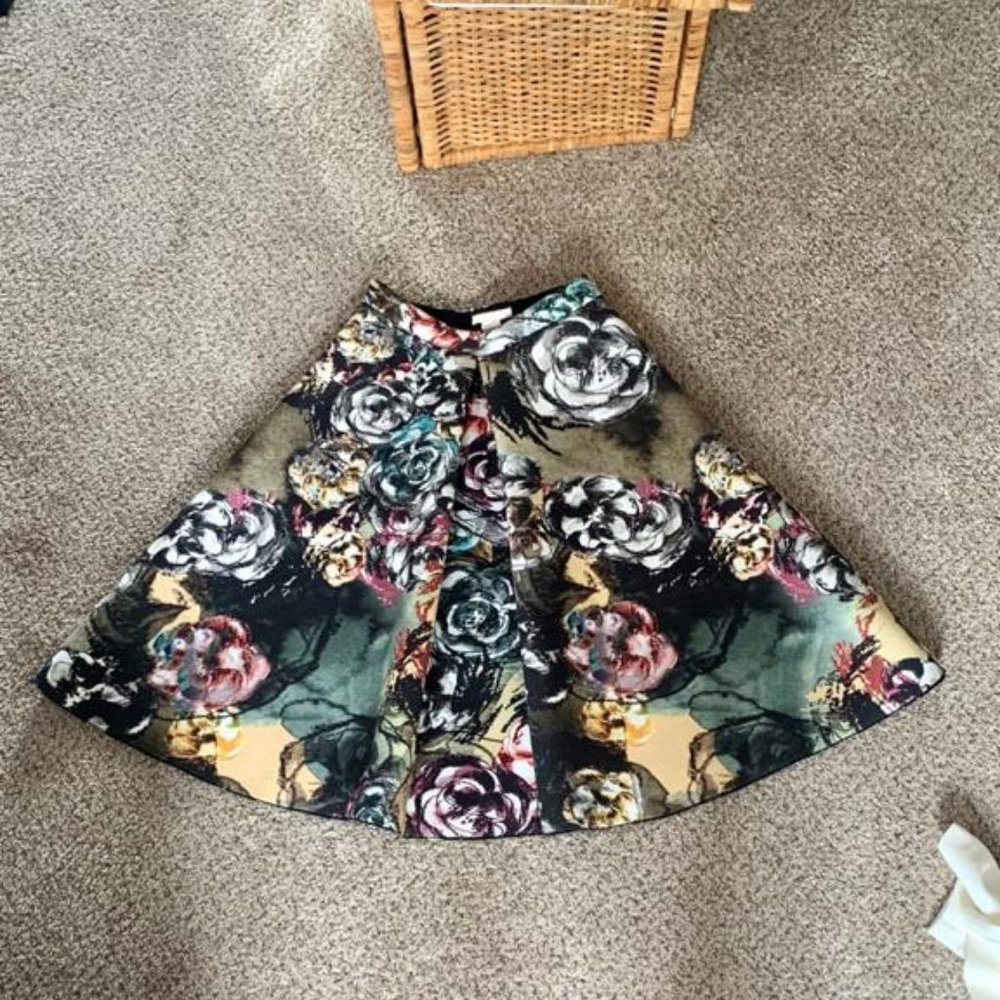 Flared Floral Skirt